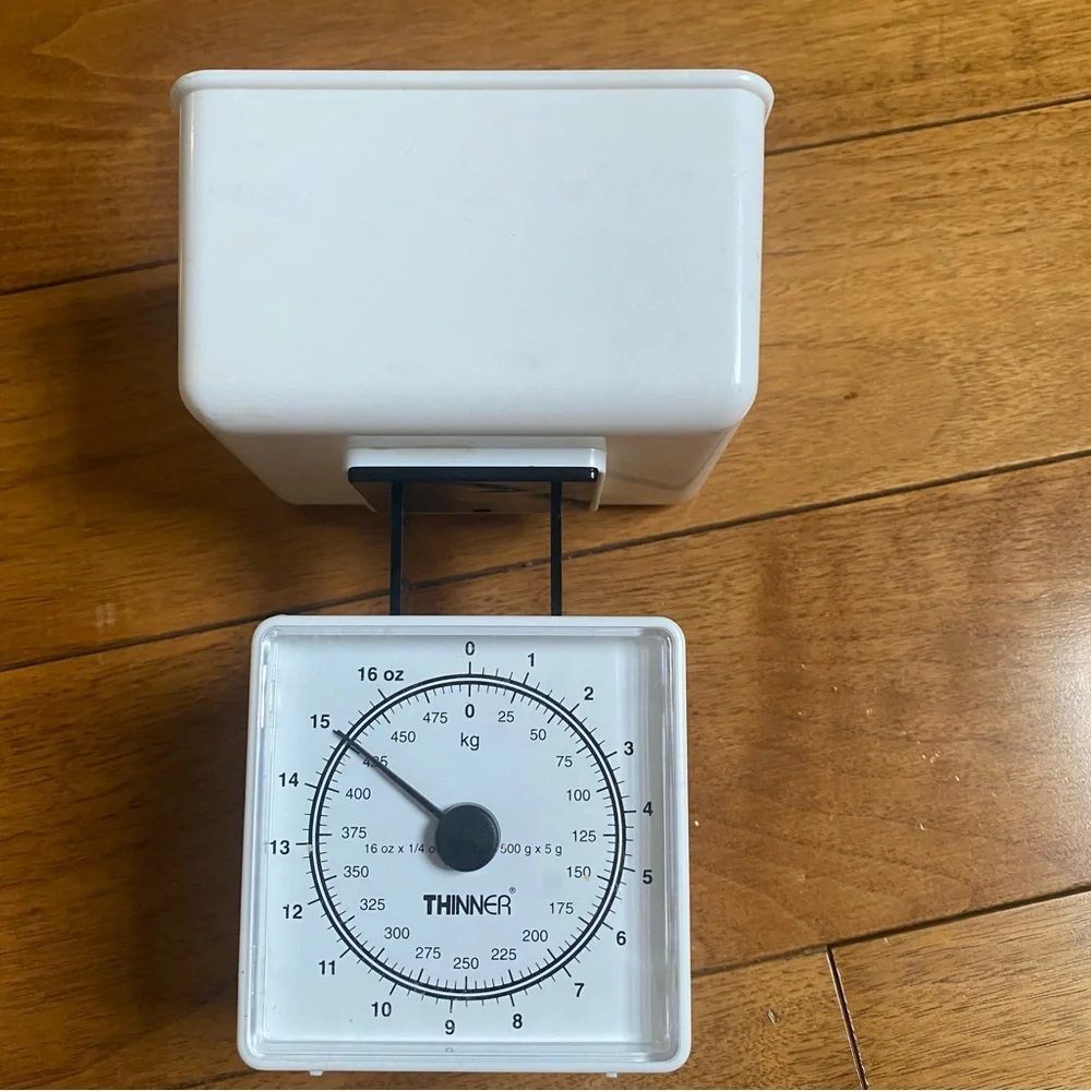Thinner kitchen scale compact self-store up to 16 oz
